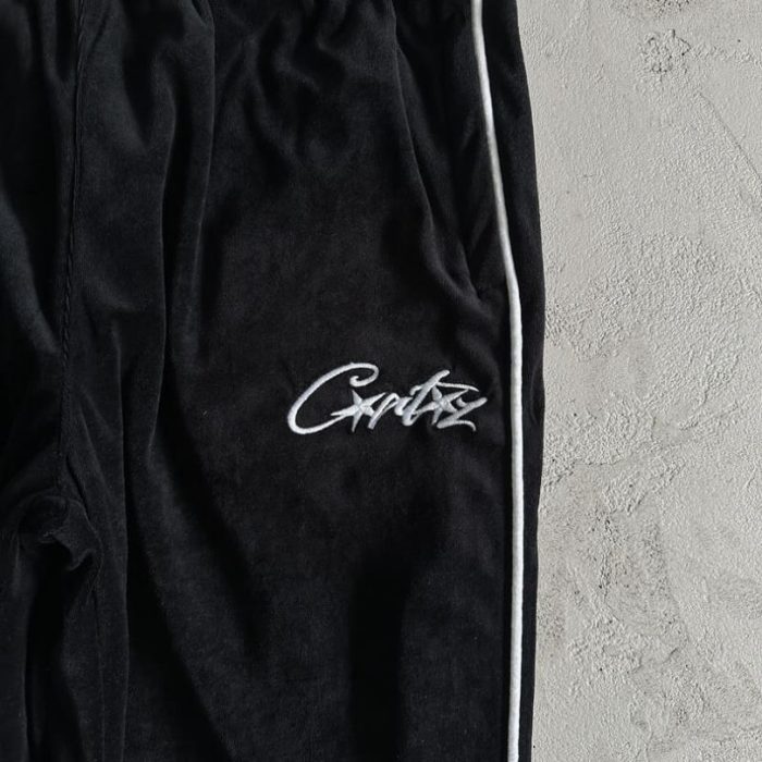 Tracksuit Corteiz Velour Black with White Logo CZ007 - Image 10
