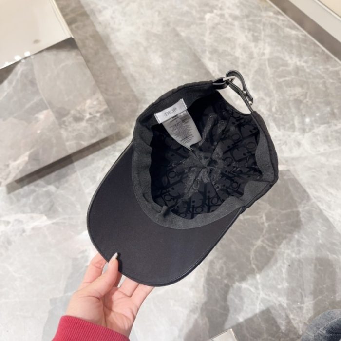 Cap Dior Black Script Logo Adjustable DO059 - Image 9