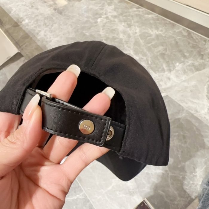 Cap Dior Black Script Logo Adjustable DO059 - Image 8