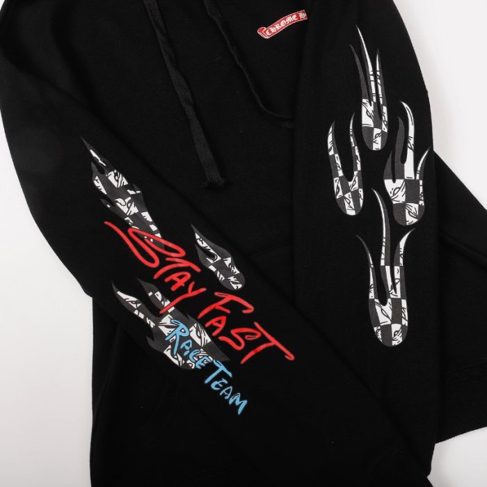 Hoodie Chrome Hearts Race Team Graphic Black CH078 - Image 6