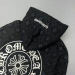 Hoodie Chrome Hearts Hearts Zip Black Monogram CH063 - Image 6