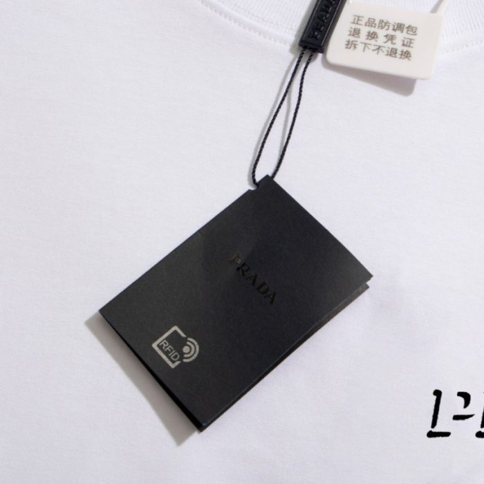 T-shirt Prada Milano Crest Logo White PD014 - Image 8