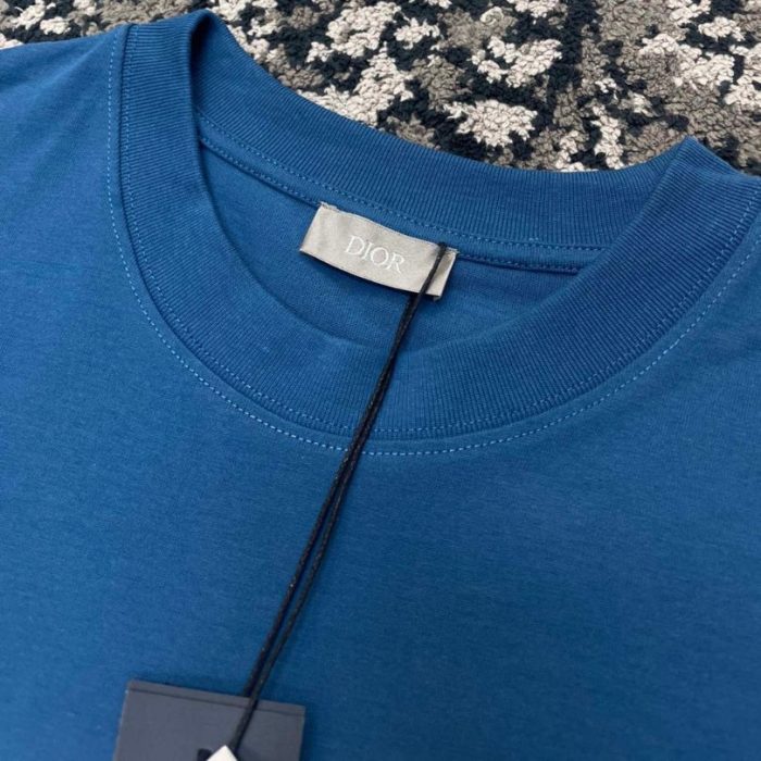 T-shirt Dior Logo Blue DO070 - Image 8
