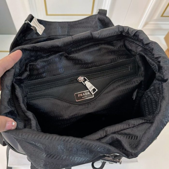Backpack Prada Black Nylon with Drawstring Closure PD059 - Image 4