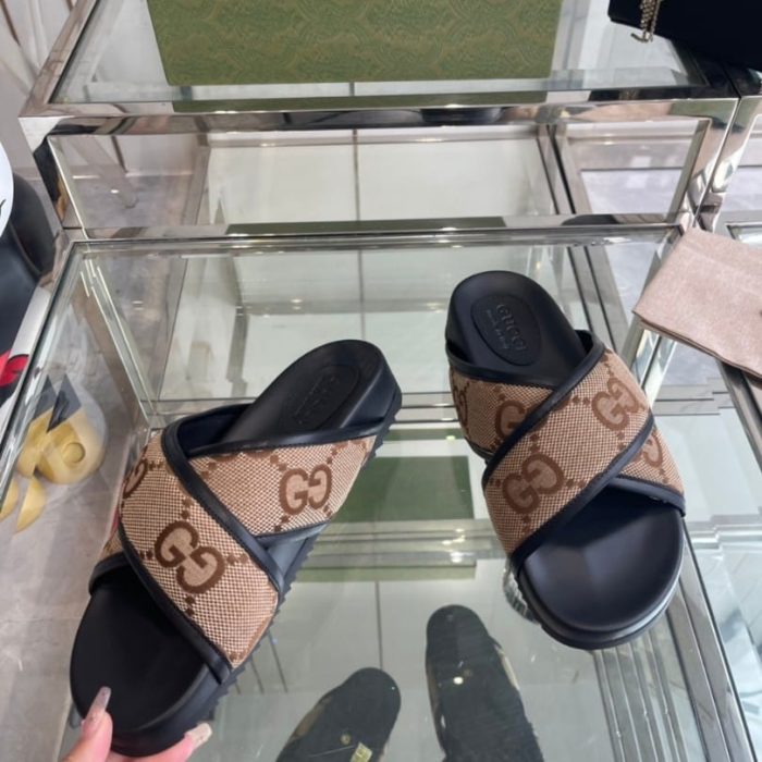 Slides Gucci GG Canvas Black Brown GC133 - Image 8