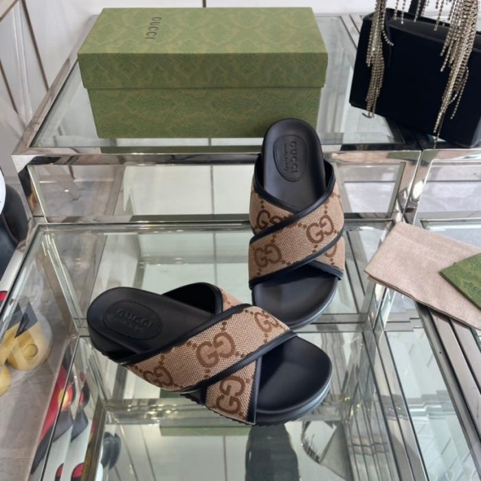 Slides Gucci GG Canvas Black Brown GC133 - Image 4