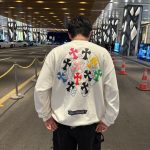 Sweatshirt Chrome Hearts Multicolor Crosses White CH007 - Image 11