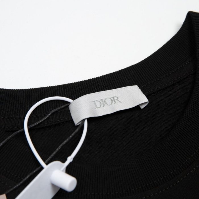 T-shirt Dior Black Graphic Logo Couture DO064 - Image 12