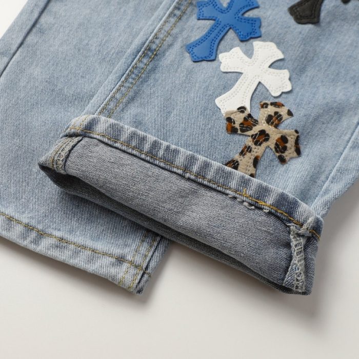 Jeans Chrome Hearts Multicolor Cross Patch CH022 - Image 10