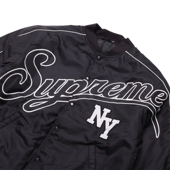 Jacket Supreme NY Varsity Bomber Black SP065 - Image 7