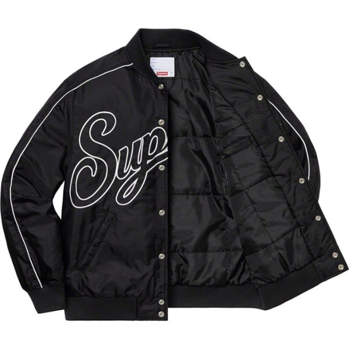 Jacket Supreme NY Varsity Bomber Black SP065 - Image 12
