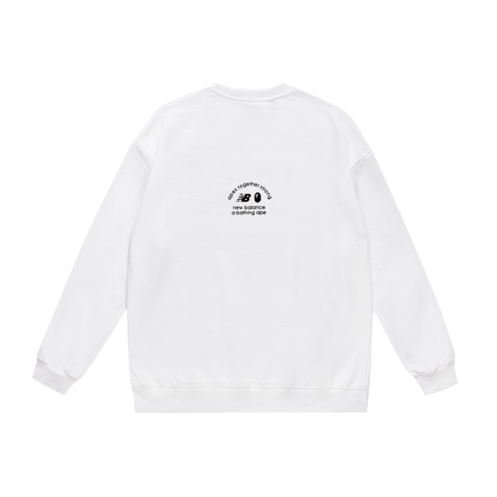 BAPE x New Balance Logo Sweatshirt White BP063 - Image 2