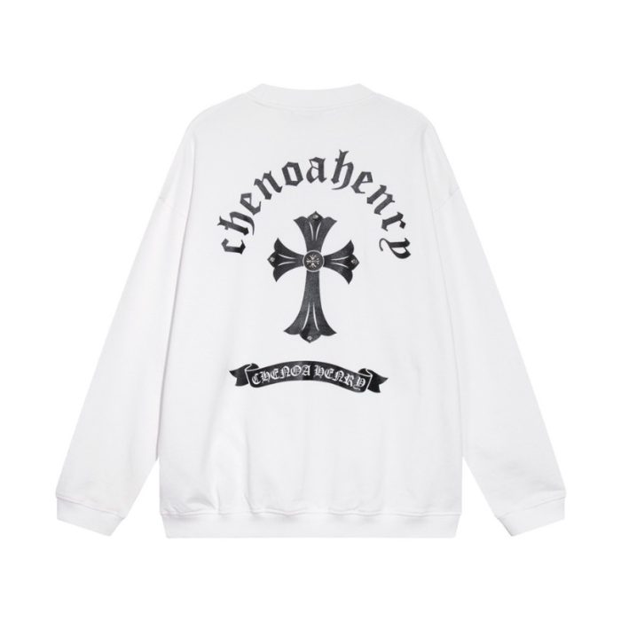 Sweatshirt Chrome Hearts Cross Print White CH050 - Image 2