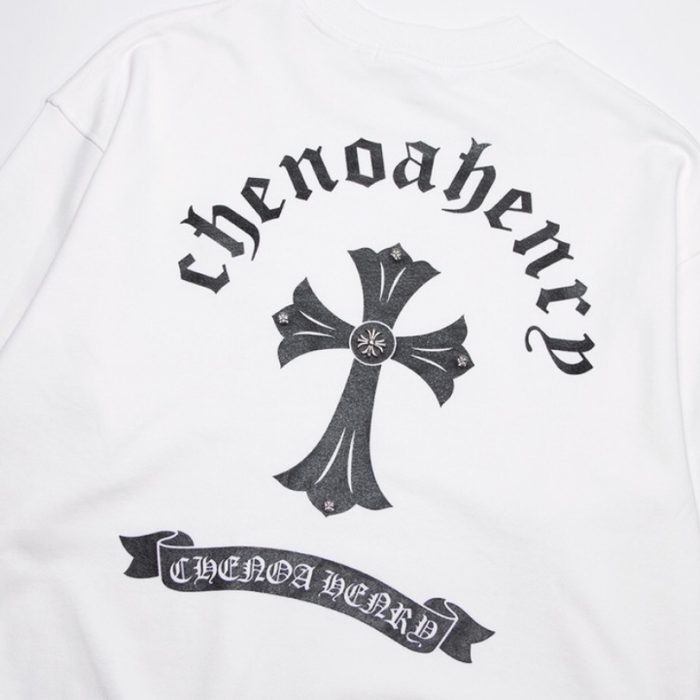 Sweatshirt Chrome Hearts Cross Print White CH050 - Image 6