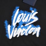 T-shirt Louis Vuitton Blue Graffiti Black Logo LV019 - Image 4