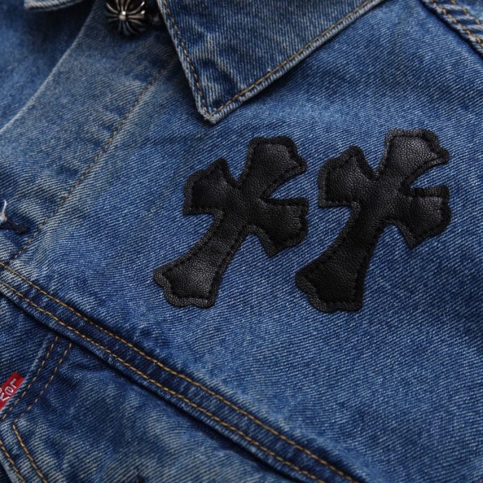 Denim Jacket Chrome Hearts Cross Patch CH052 - Image 11