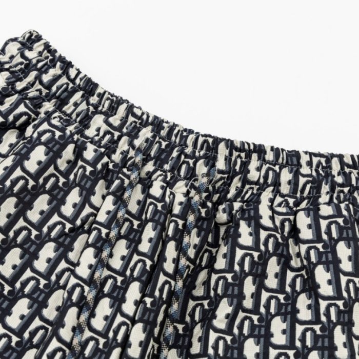Shorts Dior Monogram Navy Side Stripes DO060 - Image 8