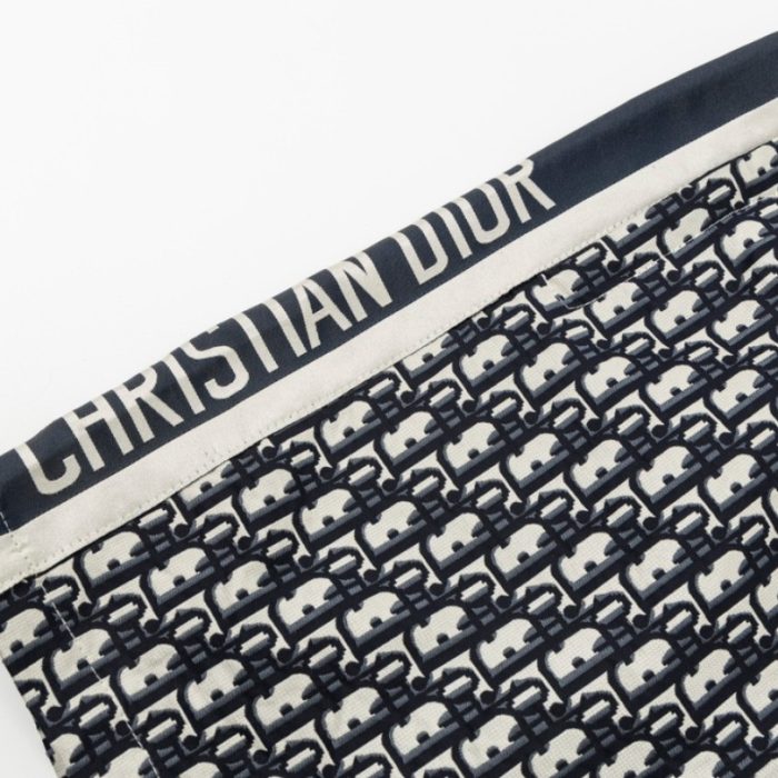 Shorts Dior Monogram Navy Side Stripes DO060 - Image 4