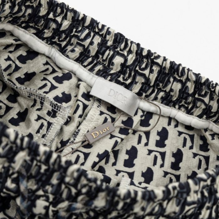 Shorts Dior Monogram Navy Side Stripes DO060 - Image 10