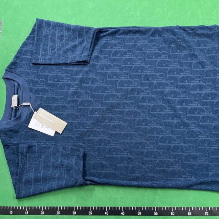 T-shirt Christian Dior Embossed Monogram Navy DO051 - Image 7