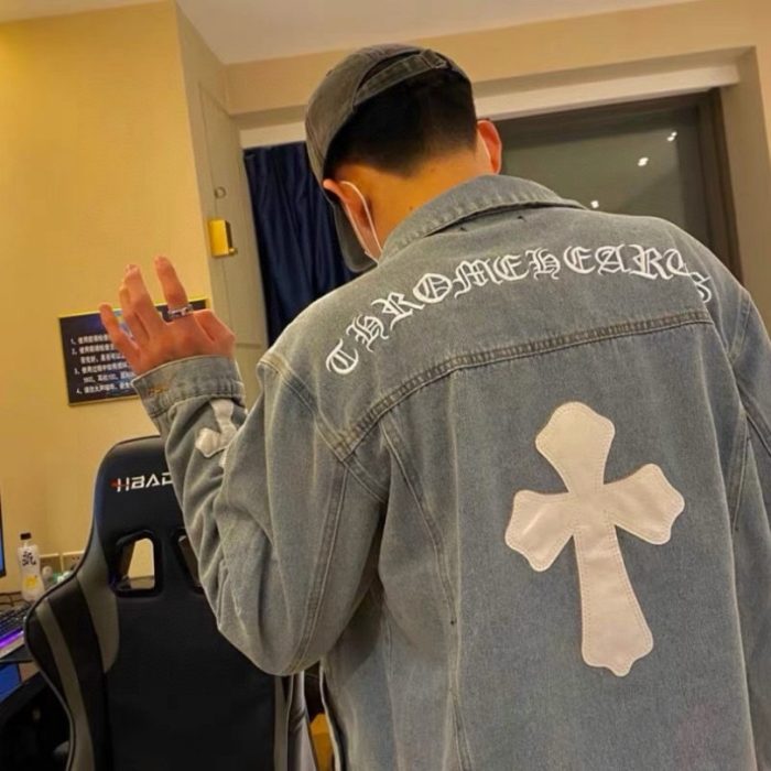 Denim Jacket Chrome Hearts Cross Design CH068 - Image 10