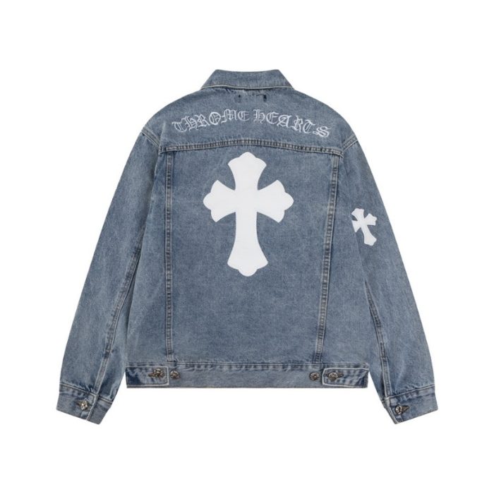 Denim Jacket Chrome Hearts Cross Design CH068 - Image 2