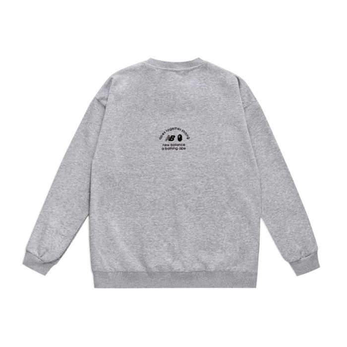 BAPE x New Balance Logo Sweatshirt Grey BP064 - Image 2