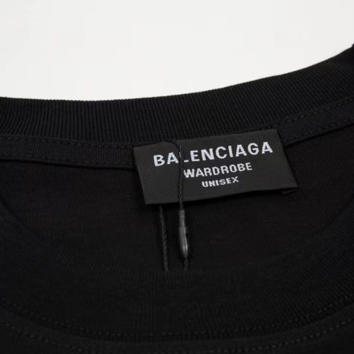 T-shirt Balenciaga BB Pixel Logo Black BL068 - Image 8