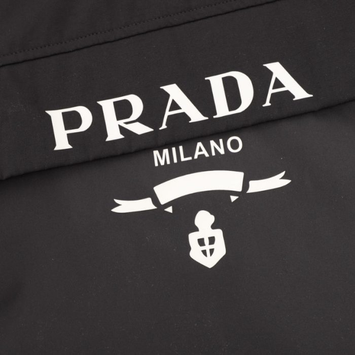 Hoodie Prada Black Milano Logo PD051 - Image 4