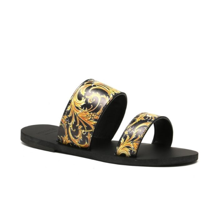 Versace Western Baroque Patterned Flat Sandals VSC014 - Image 2