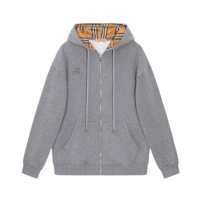 Burberry Embroidered King Logo Zip-Up Hoodie BY021 - Image 2