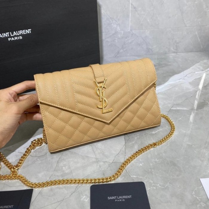 Yves Saint Laurent Small Envelope Chain Wallet YSL012 - Image 16