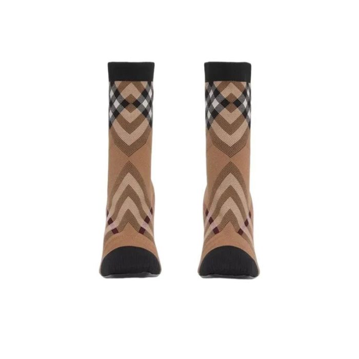 Burberry Vintage Check 110mm Sock Boots BY019 - Image 3