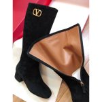 Valentino Boots Black Suede Knee High VL001 - Image 3