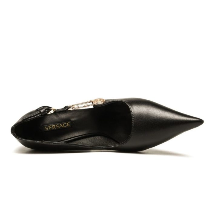 Versace Pointed Toe Stiletto Heel Pumps Buckle Strap VSC010 - Image 4