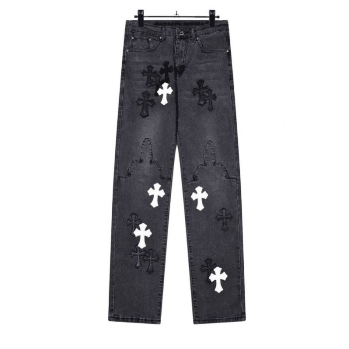 Pants Chrome Hearts Jeans Cross Patches CH135 - Image 2