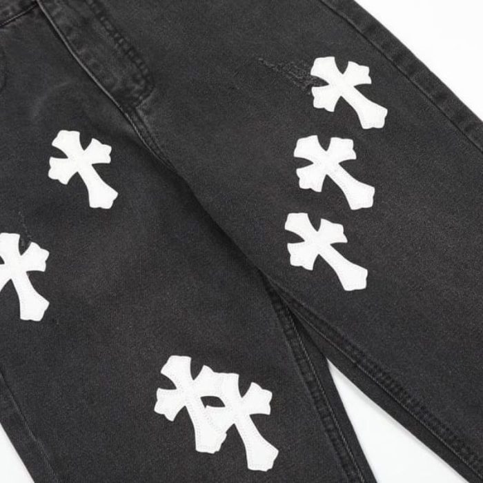 Pants Chrome Hearts Jeans Cross Patches CH126 - Image 3