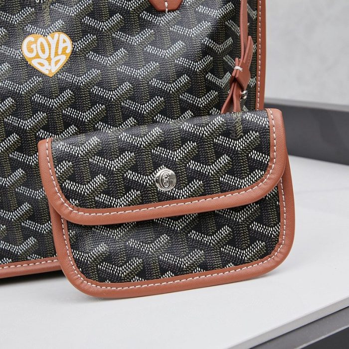 Goyard Anjou Mini Bag Customized Heart Black/Brown GYD025 - Image 6