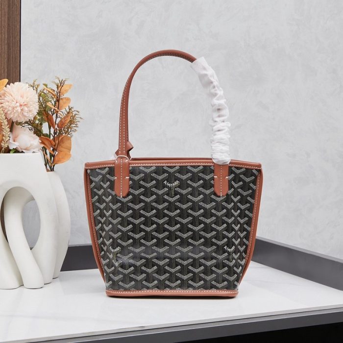 Goyard Anjou Mini Bag Customized Heart Black/Brown GYD025 - Image 8