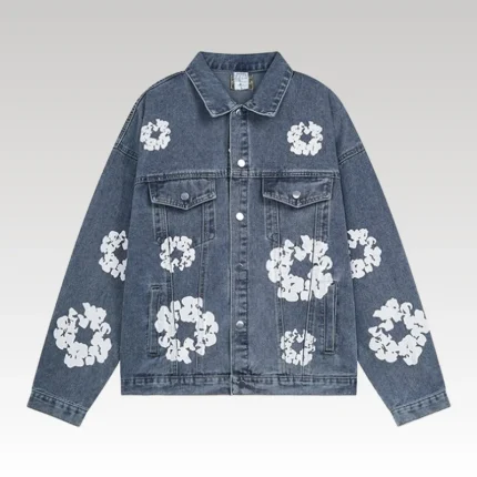 Denim Tears Flower Print Jacket Blue - Drip Slum