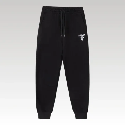 Pants Joggers Prada Black Milano Logo PD052 - Drip Slum
