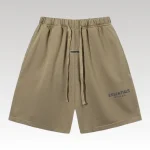 Shorts Essentials Beige with Logo Print EST004 - Drip Slum