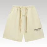 Shorts Essentials Cream with Logo Print EST003 - Drip Slum