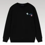 Sweatshirt Louis Vuitton Colorful Logo Black LV002 - Drip Slum