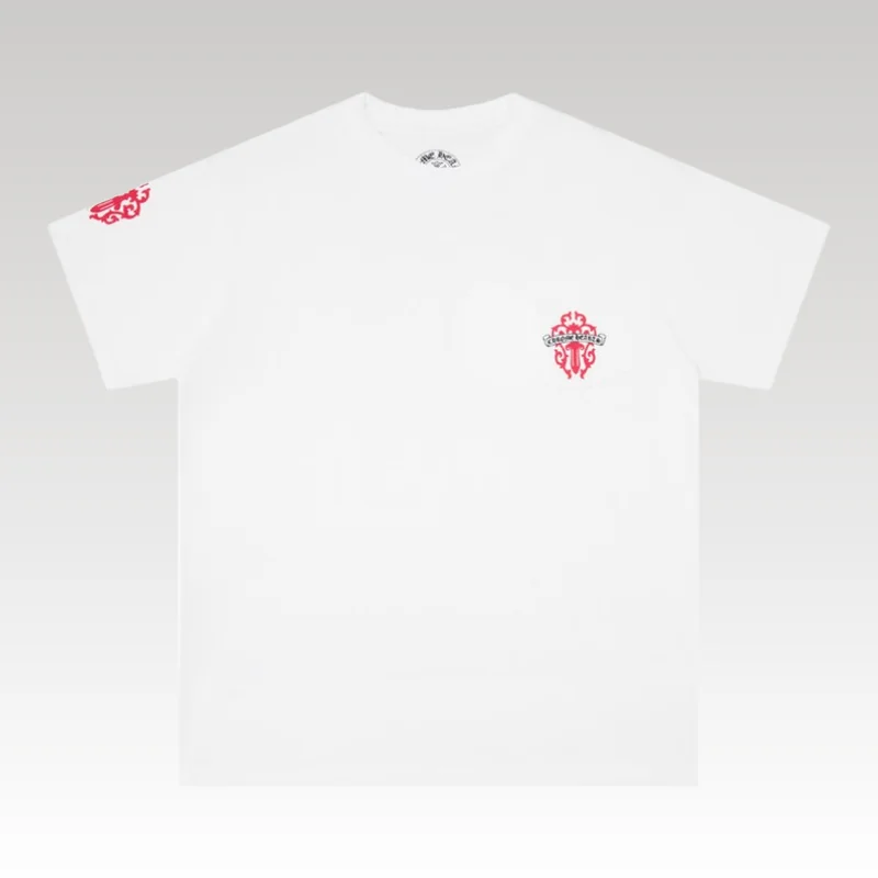 t-shirt-chrome-hearts-red-cross-crest-white-ch003-processed-1751954394819.webp T-shirt Chrome Hearts Red Cross Crest White CH003 - Drip Slum