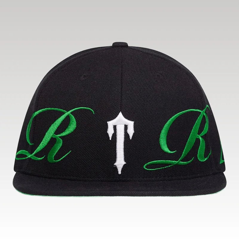 trapstar-script-fitted-cap-blackgreen-processed-1752197565497.webp Trapstar Script Fitted Cap Black/Green - Drip Slum