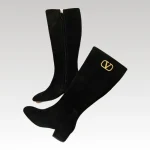 Valentino Boots Black Suede Knee High VL001 - Drip Slum