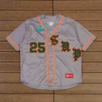 T-shirt Supreme Old English Baseball Jersey Grey SP116 - Image 4